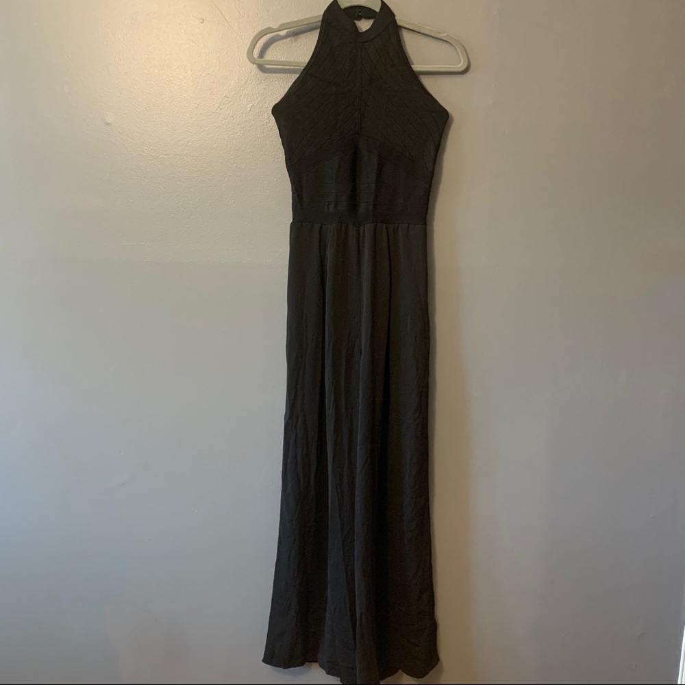 Bebe black bandage top wide leg jumpsuit